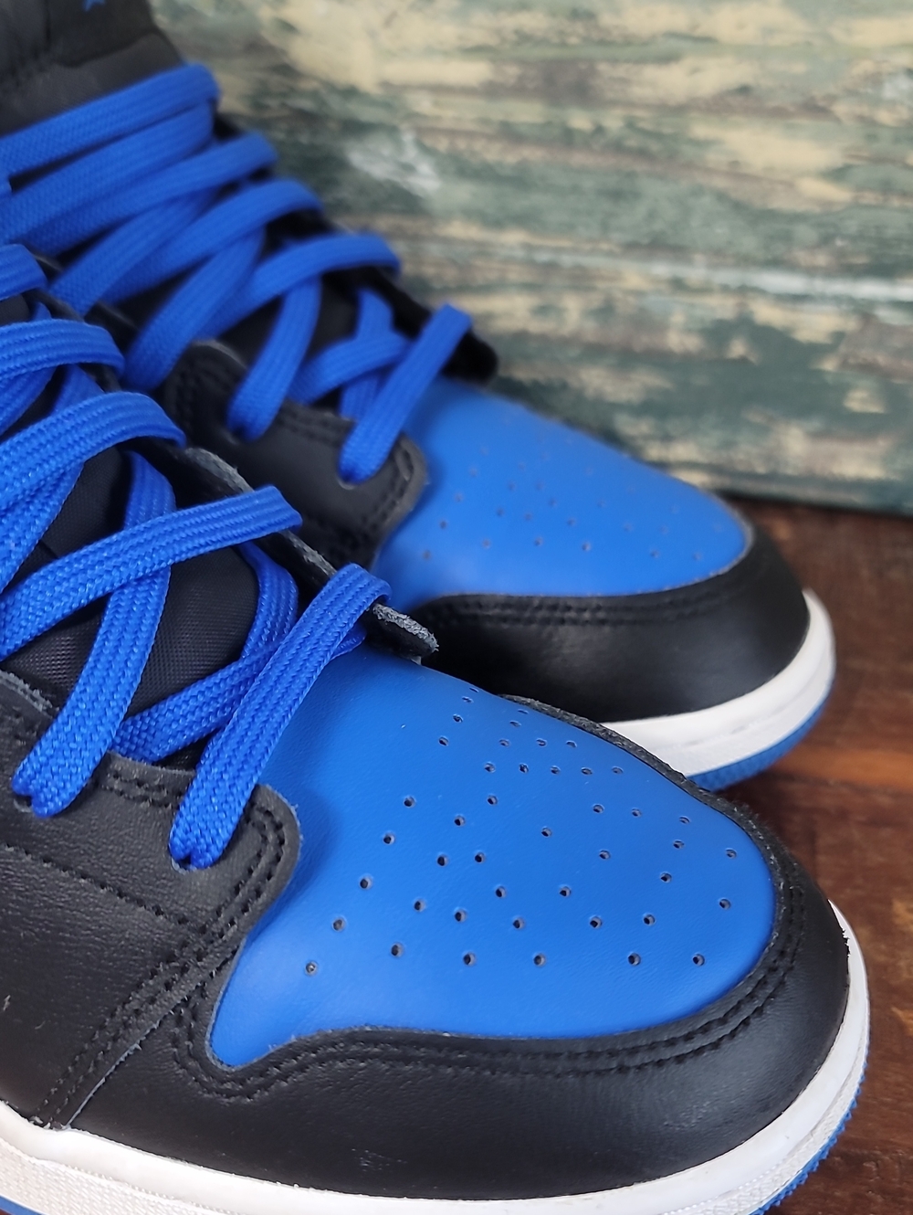 Nike Air Jordan 1 Mid "Black Royal Blue" Wmns 6.5 Great Condition. Fast Shipping - Picture 11 of 12